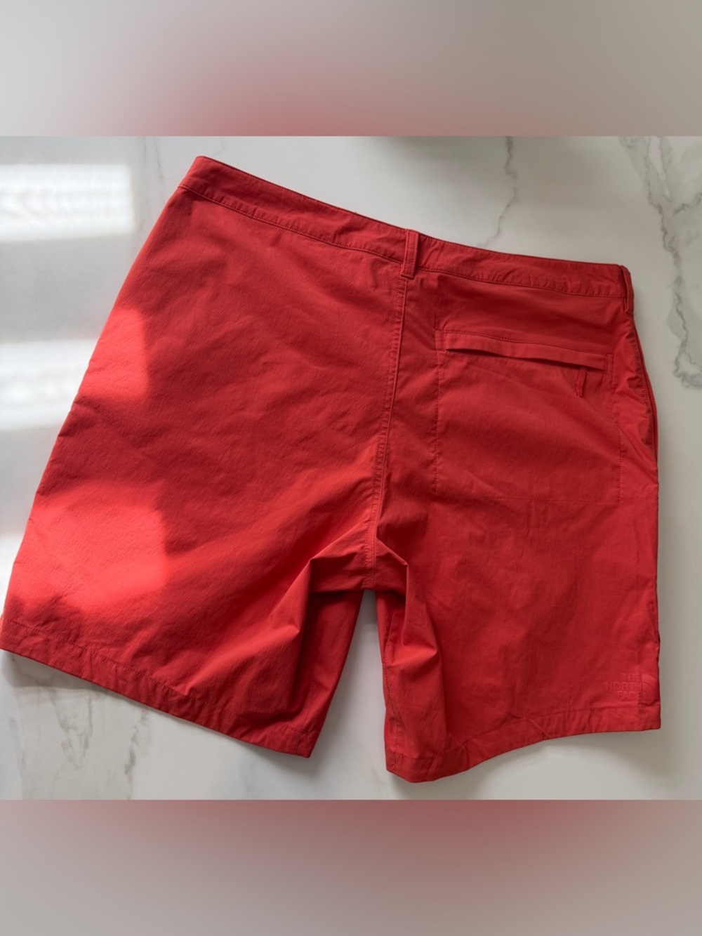 The North Face Men's Coral-Red Flat Front Shorts - Picture 2 of 14